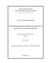 Luận văn Ứng dụng mạng nơron nhân tạo dự báo phụ tải ngắn hạn hệ thống điện miền Bắc