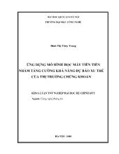 Luận văn Ứng dụng mô hình học máy tiên tiến nhằm tăng cường khả năng dự báo xu thế của thị trường chứng khoán