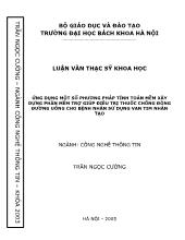 Luận văn Ứng dụng một số phương pháp tính toán xây dựng phần mềm trợ giúp điều trị thuốc