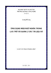 Luận văn Ứng dụng web ngữ nghĩa trong lưu trữ và quản lí các tài liệu số