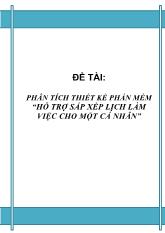 Phân tích thiết kế phần mềm hỗ trợ sắp xếp lịch làm việc cho một cá nhân