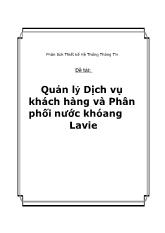 Quản lý Dịch vụ khách hàng và Phân phối nước khoáng Lavie