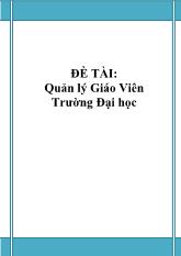 Quản lý Giáo Viên Trường Đại học