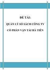 Quản lý số sách công ty cổ phần vận tải Hà Tiên