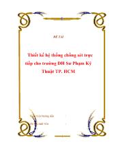 Đề tài Thiết kế hệ thống chống sét trực tiếp cho trường ĐH Sư Phạm Kỹ Thuật TP. HCM