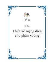 Đồ án Thiết kế mạng điện cho phân xưởng