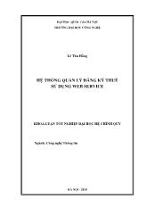 Luận văn Hệ thống quản lý đăng ký thuế sử dụng web service