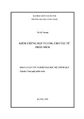 Luận văn Kiểm chứng đặt tả uml cho tác tử phần mềm