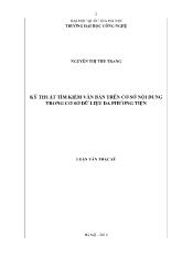 Luận văn Kỹ thuật tìm kiếm văn bản trên cơ sở nội dung trong cơ sở dữ liệu đa phương tiện