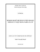 Luận văn Mở rộng bộ dữ liệu huấn luyện cho quá trình xử lý nhập nhằng nghĩa của từ