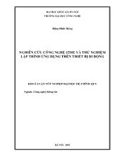 Luận văn Nghiên cứu công nghệ J2ME và thử nghiệm lập trình ứng dụng trên thiết bị di động
