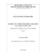 Luận văn Nghiên cứu, thiết kế hệ điều hành trên bộ vi điều khiển 8 bít