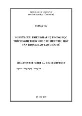 Luận văn Nghiên cứu triển khai hệ thống học thích nghi theo nhu cầu mục tiêu học tập trong đào tạo điện tử