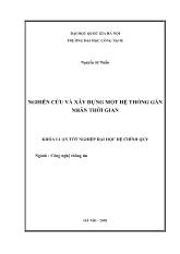 Luận văn Nghiên cứu và xây dựng một hệ thống gán nhãn thời gian