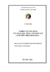 Luận văn Nghiên cứu xây dựng ứng dụng học tiếng anh theo ngữ cảnh trên thiết bị di động