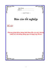 Luận văn -Phương pháp kiểm chứng tính đúng đắn của một chương trình Java đa luồng thông qua sử dụng logic Hoare