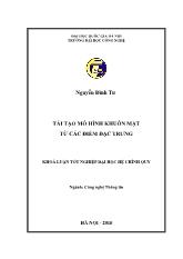 Luận văn -Tái tạo mô hình khuôn mặt từ các điểm đặc trưng