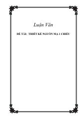 Luận văn Thiết kế nguồn mạ 1 chiều