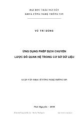 Luận văn -Ứng dụng phép dịch chuyển lược đồ quan hệ trong cơ sở dữ liệu