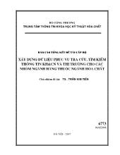 Luận văn -Xây dựng dữ liệu phục vụ tra cứu, tìm kiếm thông tin KH&CN và thị trường cho các nhóm ngành hàng thuộc ngành hóa chất