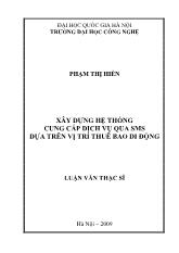 Luận văn -Xây dựng hệ thống cung cấp dịch vụ qua sms dựa trên vị trí thuê bao di động