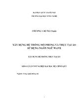 Luận văn -Xây dựng hệ thống mô phỏng và thực tại ảo sử dụng ngôn ngữ WAVE