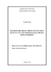 Luận văn -Xây dựng hệ thống thông tin tổ chức, quản lý các giải thưởng-cuộc thi qua mạng internet