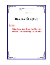 Luận văn -Xây dựng ứng dụng từ điển cho Mobile – Dictionnary for Mobile