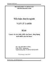 Chuyên đề Laser và các tính chất của laser, ứng dụng mới nhất của tia laser