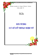 Đề tài Đề cương cơ sở kỹ thuật điện tử
