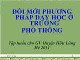 Đề tài Đổi mới phương pháp dạy học ở trường phổ thông