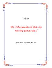 Đề tài Một số phương pháp xác định công thức tổng quát của dãy số