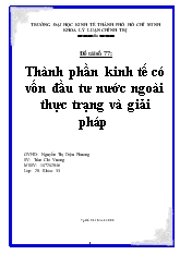 Đề tài Thành phần kinh tế có vốn đầu tư nước ngoài thực trạng và giải pháp