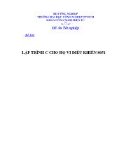 Đồ án Lập trình C cho vi điều khiển 8051