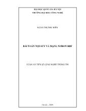 Luận văn -Bài toán nội suy và mạng nơron RBF