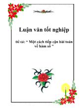 Luận văn Một cách tiếp cận bài toán về hàm số