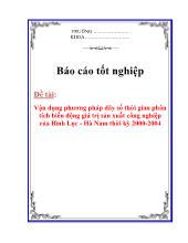 Luận văn Vận dụng phương pháp dãy số thời gian phân tích biến động giá trị sản xuất công nghiệp của Bình Lục - Hà Nam thời kỳ 2000-2004