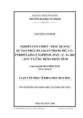 Nghiên cứu chiết - Trắc quang sự tạo phức đa Ligan trong hệ: 1-(2-Pyridylazo)-2-Naphtol (Pan - 2) - Fe (III) - SCN và ứng dụng phân tích