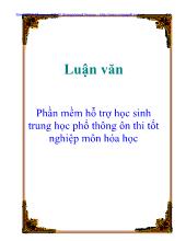 Phần mềm hỗ trợ ôn thi tốt nghiệp môn hóa học