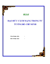 Tiểu luận Đạo đức cách mạng trong tư tưởng Hồ Chí Minh