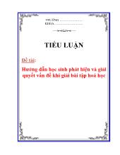 Tiểu luận Hướng dẫn học sinh phát hiện và giải quyết vấn đề khi giải bài tập hoá học