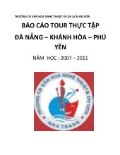 Báo cáo Tour thực tập Đà Nẳng – Khánh Hòa – Phú Yên