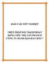 Biện pháp đẩy mạnh hoạt động tiêu thụ sản phẩm ở công ty bánh kẹo Hải Châu