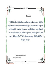Đề tài Một số giải pháp nhằm nâng cao hiệu quả quản lý chi thường xuyên của ngân sách nhà nước cho sự nghiệp giáo dục