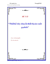 Đồ án Thiết kế dây chuyền thiết bị sản xuất gạch đỏ