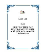 Giải pháp thúc đẩy hoạt động xuất khẩu chè Việt Nam sang thị trường nga
