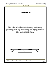 Hiệp định thương mại song phương Việt Mỹ và những tác động của nó đến kinh tế Việt Nam