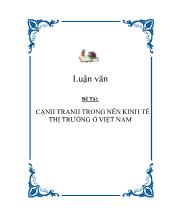 Luận văn Cạnh tranh trong nền kinh tế thị trường ở Việt Nam