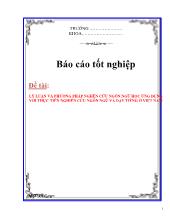 Luận văn Lý luận và phương pháp nghên cứu ngôn ngữ học ứng dụng với thực tiễn nghiên cứu ngôn ngữ và dạy tiếng ở Việt Nam