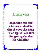 Luận văn Nhận thức của sinh viên An ninh nhân dân về cuộc vận động 